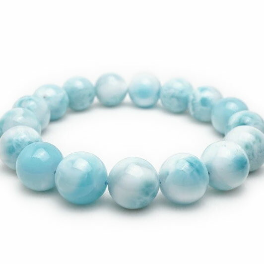 ラリマー ブレスレット 12mm larimar ラリマール ブルーペクトライト bracelet ソーダ珪灰石 ブレス pectolite ペクトライト メン...