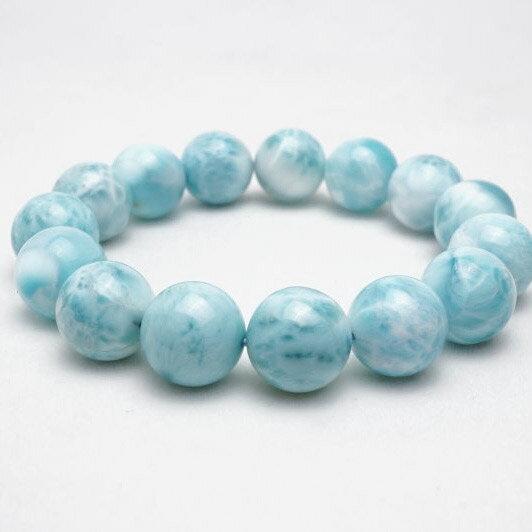 ラリマー ブレスレット 14mm ラリマール ブルーペクトライト bracelet ソーダ珪灰石 ペクトライト pectolite ラリマール ブレス lari...