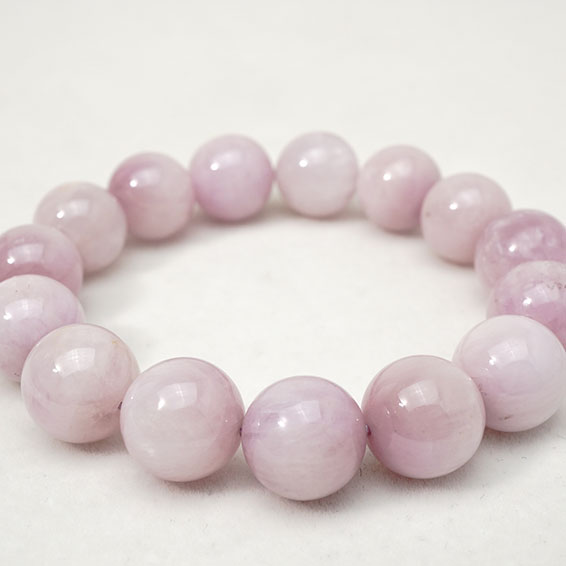 ミルキークンツァイト ブレスレット 13mm Kunzite bracelet リシア輝石 黝輝石 ブレス ピンクスポデューメン パワーストーン 天然石 一点物 [送料無料] 211-360