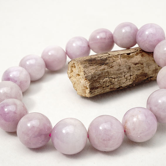 ミルキークンツァイト ブレスレット 14mm Kunzite Bracelet リシア輝石 ブレス メンズ レディース 一点物 [送料無料] 211-362