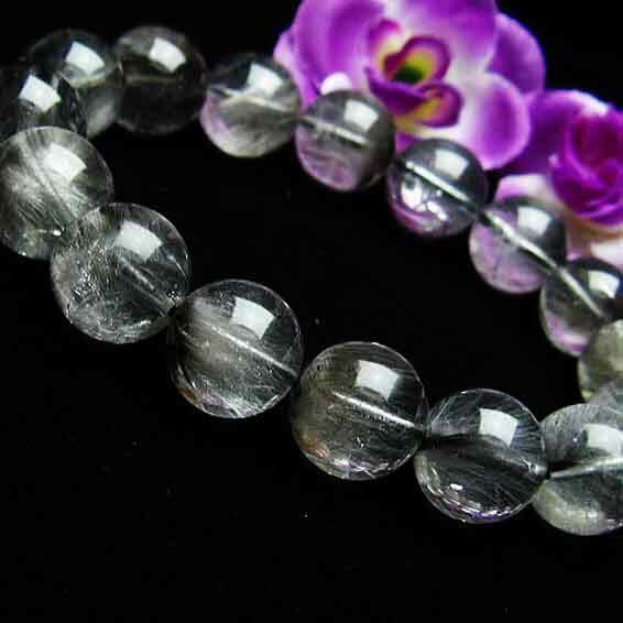 プラチナルチルクォーツ ブレスレット 13mm プラチナルチル ブレス bracelet ブルッカイトインクォーツ メンズ レディース パワーストーン 天然石 ...