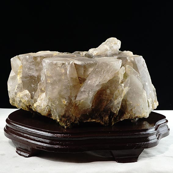 14.8Kg スモーキークォーツ クラスター 虹入り 置物 smoky quartz 原石 茶...