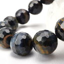 ミックスタイガーアイ ブレスレット 128面カット 16mm 虎目石 ブレス タイガーアイ Bracelet 腕輪 メンズ レディース ランダム発送 メール便可...