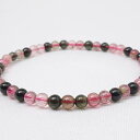 トルマリン ブレスレット 4mm ミックストルマリン ブレス 電気石 Tourmaline Bracelet メンズ レディース 一点物 送料無料 [M便 1/...