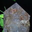 プラチナルチル入り 水晶 六角柱 Rutile quartz 原石 ルチルクォーツ 置物 水晶ポイント インテリア 台座付属 一点物 [送料無料] 152-133