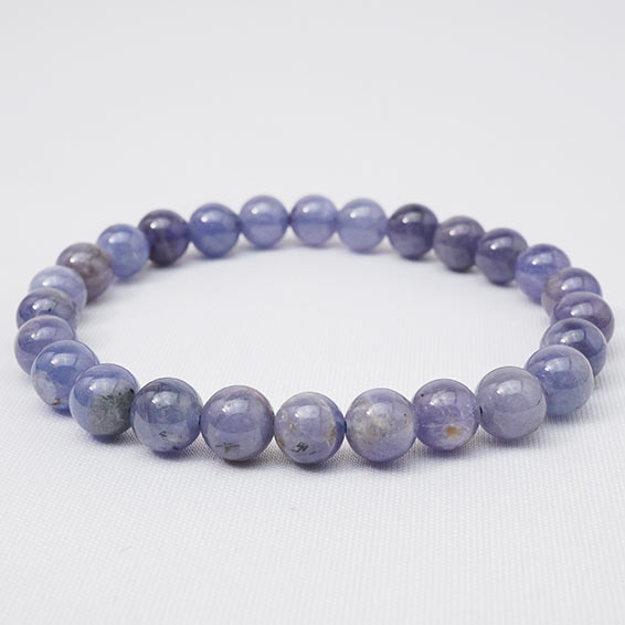 タンザナイト ブレスレット 7mm ゆうれん石 ブレス Tanzanite Bracelet 黝簾石 ブルーゾイサイト 浄化 ヒーリング メンズ レディース 一点物 [送料無料] 211-1988