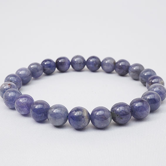 タンザナイト ブレスレット 8mm 黝簾石 ブレス ゆうれん石 Tanzanite ブルーゾイサイト Bracelet 浄化 ヒーリング メンズ レディース 12月の誕生石 一点物 [送料無料] 211-1992