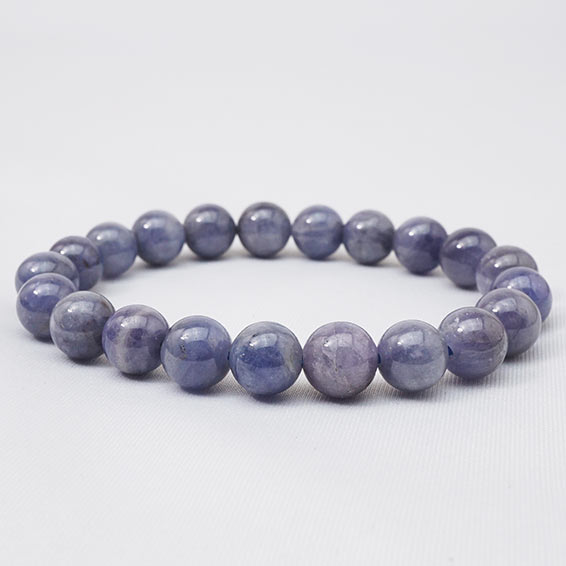 タンザナイト ブレスレット 9mm Bracelet ブルーゾイサイト Tanzanite ブレス ゆうれん石 黝簾石 浄化 ヒーリング メンズ レディース 12月の誕生石 一点物 [送料無料] 211-2015