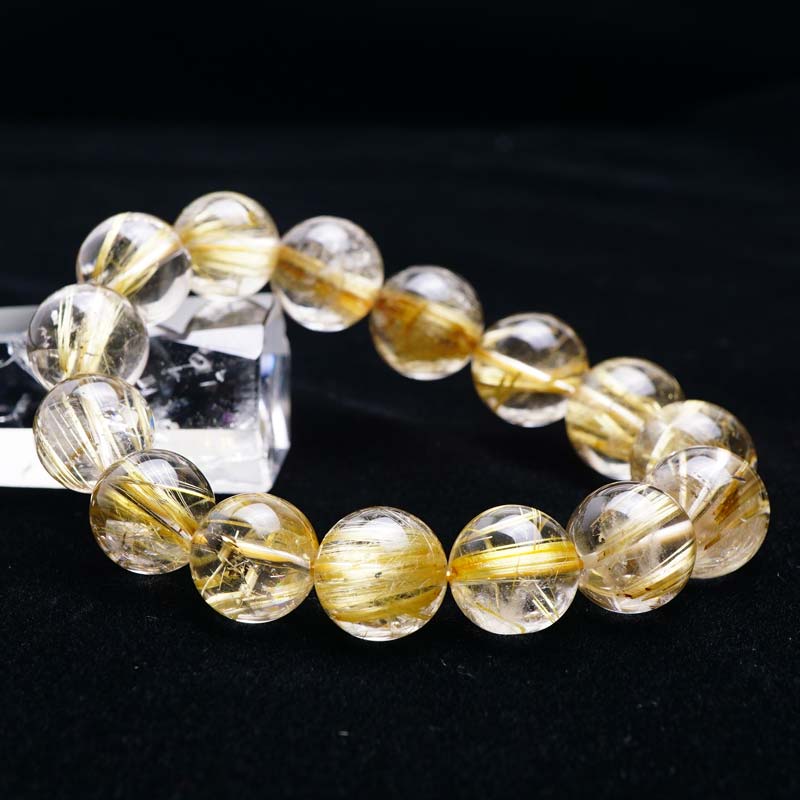 \P5倍&最大2,000円OFF/ タイチンルチル ブレスレット 12mm〜15mm rutilelated quartz ルチルクォーツ ブレス bracel...