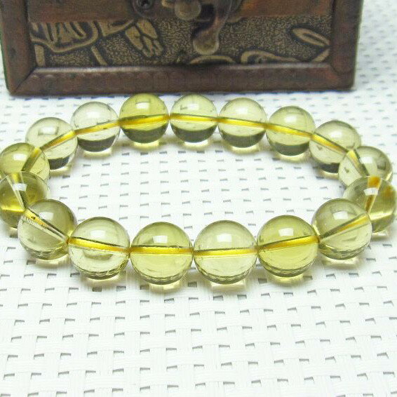 ミルキークォーツ ブレスレット 12mm イエロー 乳白水晶 milky quartz 乳石英 ブレス bracelet にゅう石英 メンズ レディース パワーストーン 一点物 送料無料 111-1739