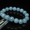 アクアマリン ブレスレット 12mm aqua marine bracelet ブレス メンズ レディース 3月の誕生石 一点物 送料無料 111-2516