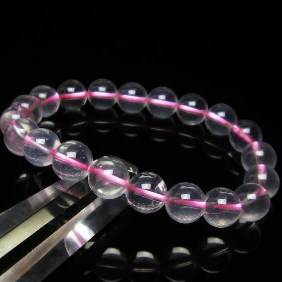 ミルキークォーツ ブレスレット 10mm ピンク 一点物 メール便可 [M便 1/10] 111-2576