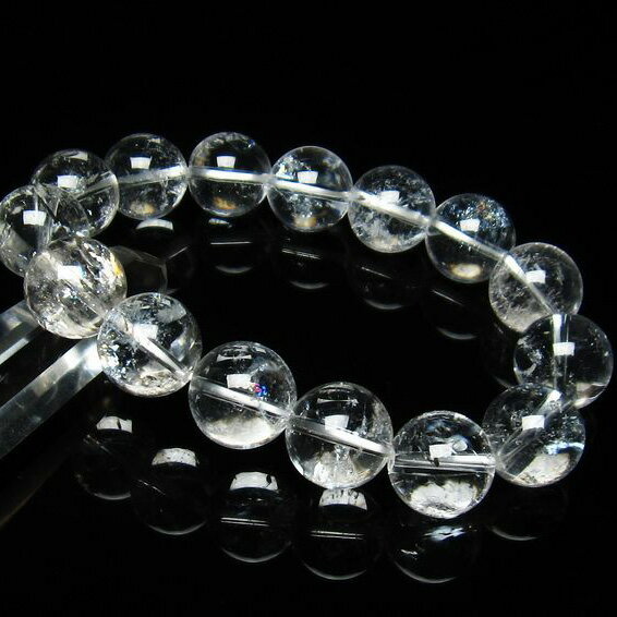 ＼お買い物マラソン PT5倍／ パワーストーン 水晶 ブレスレット 虹入り 15mm アイリスクォーツ ブレス bracelet レインボークリスタル メンズ レディース iris 天然石 一点物 メール便可 [M便 1/10] 111-3669