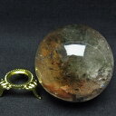 \18日はポイント5倍/ ガーデンクォーツ 丸玉 58mm 台座付属 スフィア 苔入り水晶 garden quartz 原石 置物 庭園水晶 ガーデン水晶 メン...