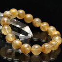 ルチルクォーツ ブレスレット 12mm ゴールドルチル ブレス rutilated quartz 金運 風水 開運 ルチレイテッドクォーツ メンズ レディース ...