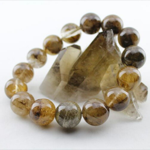 ץʥ륯 ֥쥹å 14mm 徽 ץʥ ֥쥹 rutilated quartz bracelet  ǥ ʪ [̵] 211-4607
