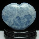 1.2Kg ブルーカルサイト ハート 置物 原石 ornament calcite 方解石 インテリア 台座付属 送料無料 一点物 155-139