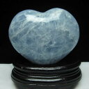 1.1Kg ブルーカルサイト ハート 置物 原石 ornament calcite 方解石 インテリア 台座付属 送料無料 一点物 155-142