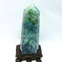 エンジェルフェザー フローライト 六角柱 螢石 置物 ポイント fluorite 蛍石 原石 ほたる石 メンズ レディース 台座付属 一点物 送料無料 152-...