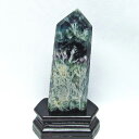 エンジェルフェザー フローライト 六角柱 ポイント fluorite 蛍石 原石 螢石 置物 ほたる石 メンズ レディース 台座付属 一点物 送料無料 152-...