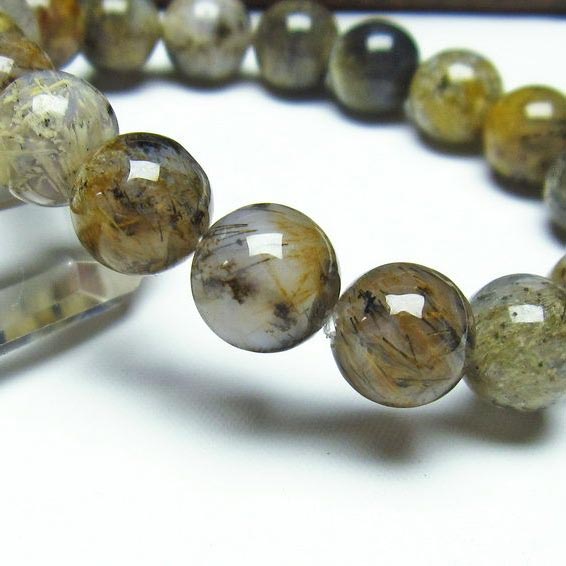 ルチルインアゲート ブレスレット 11mm アゲート アゲット Agate Bracelet メノウ 瑪瑙 ブレス メンズ レディース 一点物 メール便可 [M便 1/10] 111-11108