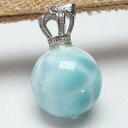 楽天天然石・パワーストーンの東昇ラリマー ペンダント 丸玉 ブルーペクトライト larimar 曹珪灰石 pectolite Pendant ペンダントトップ ソーダ珪灰石 リラックス メンズ レディース 一点物 送料無料 112-4662