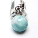 楽天天然石・パワーストーンの東昇ラリマー ペンダント 丸玉 larimar Pendant ペンダントトップ ブルーペクトライト pectolite ソーダ珪灰石 曹珪灰石 リラックス アクセサリー メンズ レディース 一点物 送料無料 112-5627