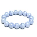 ブルーレースアゲート ブレスレット 14mm blue lace agate メノウ ブレス bracelet メンズ レディース 一点物 送料無料 [M便 1...