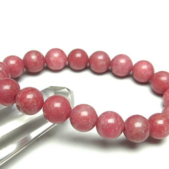 チューライト ブレスレット 10mm Thulite bracelet 桃簾石 ブレス ピンクゾイサイト ロザリン パワーストーン 天然石 一点物 メール便可 [M便 1/10] 111-13732