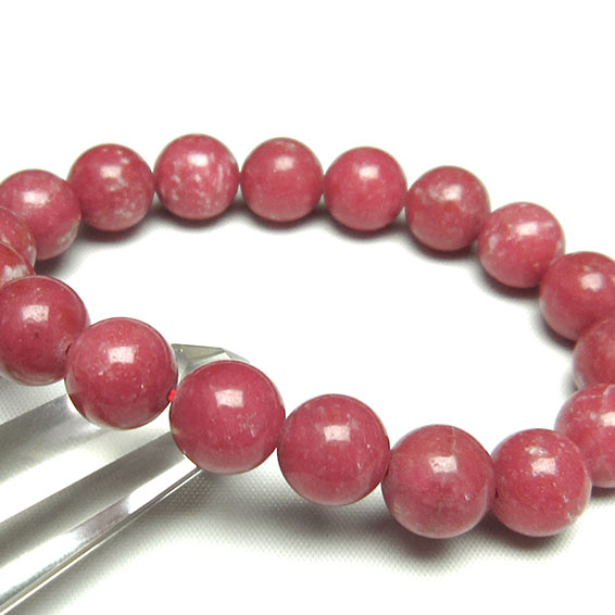 チューライト ブレスレット 12mm ロザリン Thulite bracelet ピンクゾイサイト 桃簾石 ブレス パワーストーン 天然石 一点物 メール便可 [M便 1/10] 111-13741