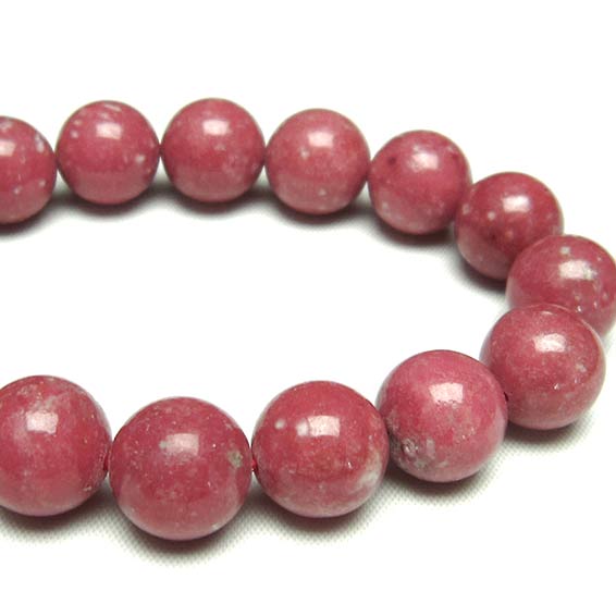 チューライト ブレスレット 13mm ロザリン Thulite bracelet ピンクゾイサイト 桃簾石 ブレス パワーストーン 天然石 一点物 [送料無料] 111-13750