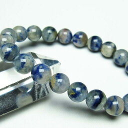 デュモルチェライトインクォーツ ブレスレット 9mm Dumortierite in quartz bracelet デュモルチェライト ブレス デュモルチェ石 メンズ レディース 一点物 メール便可 [M便 1/10] 111-18859