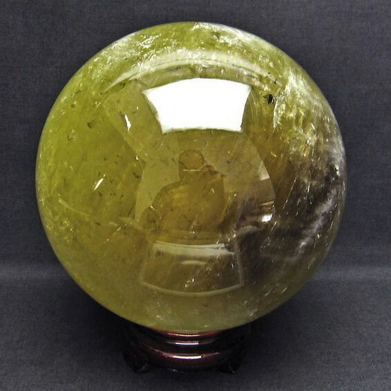 6.4Kg シトリン 丸玉 スフィア 165mm 台座付属 水晶玉 黄水晶 シトリンクォーツ 原石 シトロン Citrine Sphere スフィア 球体 イン...