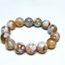 チェリーブロッサムアゲート ブレスレット 15mm 桜メノウ ブレス bracelet 一点物 送料無料 111-24544