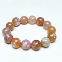チェリーブロッサムアゲート ブレスレット 15mm 桜メノウ ブレス bracelet 一点物 送料無料 111-24546