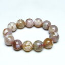 チェリーブロッサムアゲート ブレスレット 17mm 桜メノウ ブレス bracelet 一点物 送料無料 111-24556