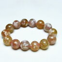 チェリーブロッサムアゲート ブレスレット 15mm 桜メノウ ブレス bracelet 一点物 送料無料 111-24569
