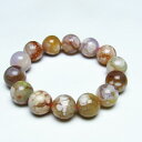 チェリーブロッサムアゲート ブレスレット 15mm 桜メノウ ブレス bracelet 一点物 送料無料 111-24573