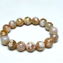 チェリーブロッサムアゲート ブレスレット 14mm 桜メノウ ブレス bracelet 一点物 送料無料 111-24580
