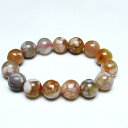 チェリーブロッサムアゲート ブレスレット 14mm 桜メノウ ブレス bracelet 一点物 送料無料 111-24582