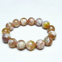チェリーブロッサムアゲート ブレスレット 15mm 桜メノウ ブレス bracelet 一点物 送料無料 111-24583