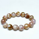 チェリーブロッサムアゲート ブレスレット 14mm 桜メノウ ブレス bracelet 一点物 送料無料 111-24585