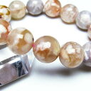 チェリーブロッサムアゲート ブレスレット 14mm 桜アゲート 瑪瑙 cherry blossom agate bracelet 桜メノウ ブレス メンズ レデ...