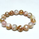 チェリーブロッサムアゲート ブレスレット 14mm 桜メノウ ブレス bracelet 一点物 送料無料 111-24590