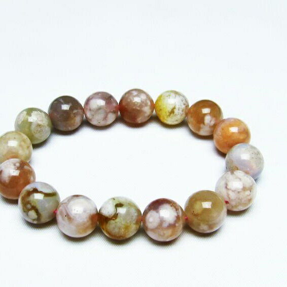 チェリーブロッサムアゲート ブレスレット 13mm 桜メノウ ブレス bracelet 一点物 メール便可 [M便 1/10] 111-24603
