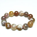 チェリーブロッサムアゲート ブレスレット 15mm 桜めのう 瑪瑙 ブレス agate bracelet 一点物 送料無料 111-26387