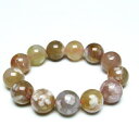 チェリーブロッサムアゲート ブレスレット 17mm 桜めのう 瑪瑙 ブレス agate bracelet 一点物 送料無料 111-26392