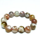 チェリーブロッサムアゲート ブレスレット 15mm 桜めのう 瑪瑙 ブレス agate bracelet 一点物 送料無料 111-26402