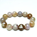 チェリーブロッサムアゲート ブレスレット 16mm 桜めのう 瑪瑙 ブレス agate bracelet 一点物 送料無料 111-26468