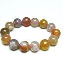 チェリーブロッサムアゲート ブレスレット 16mm 桜めのう 瑪瑙 ブレス agate bracelet 一点物 送料無料 111-26469